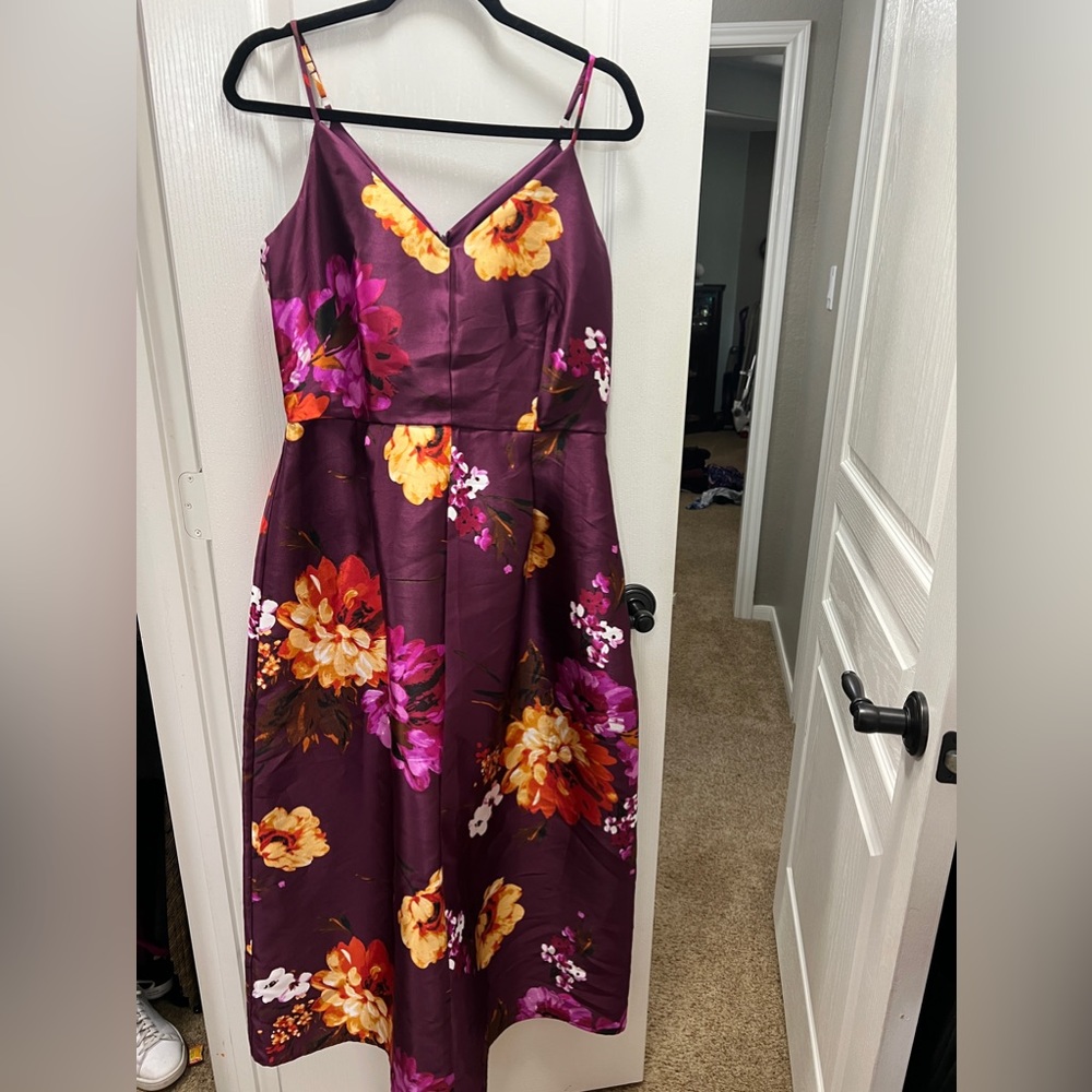 Purple floral formal dress